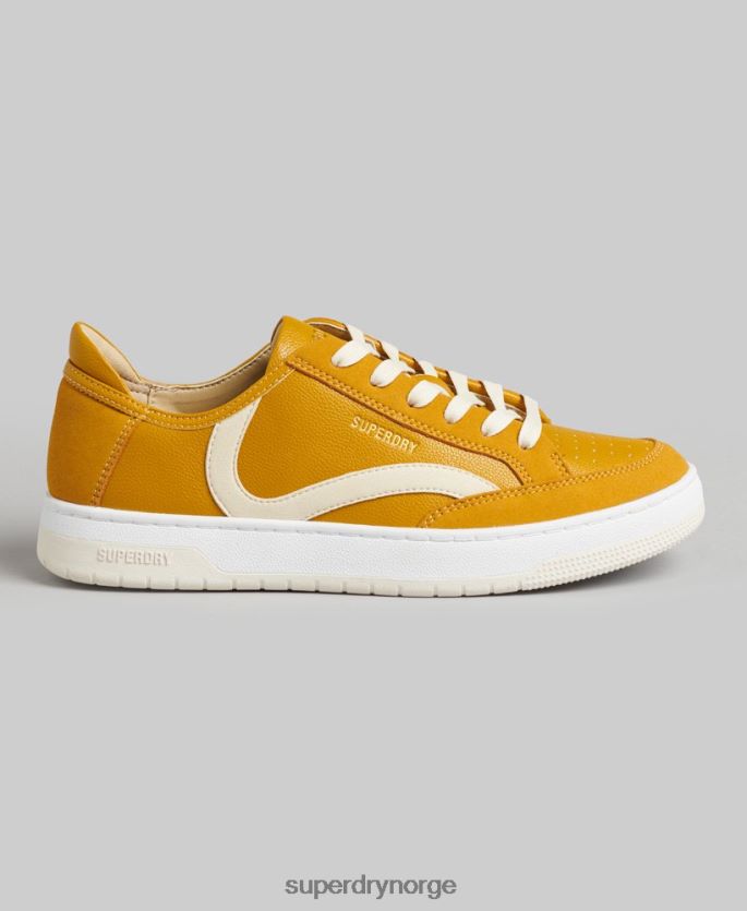 Superdry gul sko 86P46D6576 vintage veganske kurvesko med lav topp kvinner