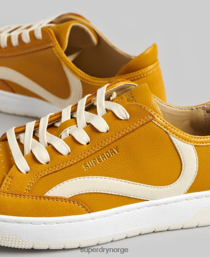 Superdry gul sko 86P46D6576 vintage veganske kurvesko med lav topp kvinner