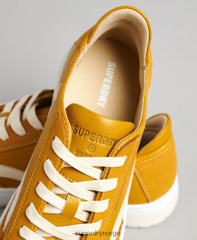 Superdry gul sko 86P46D6576 vintage veganske kurvesko med lav topp kvinner