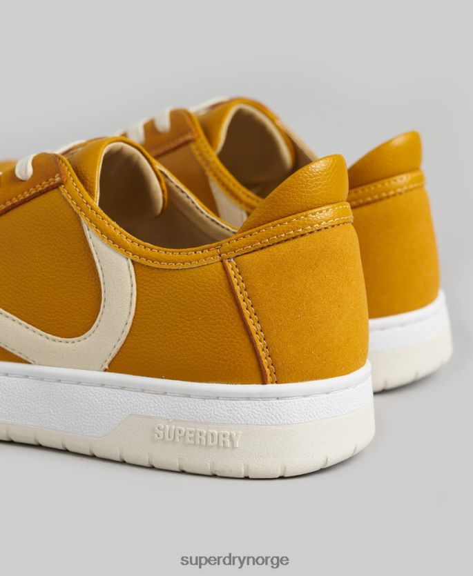 Superdry gul sko 86P46D6576 vintage veganske kurvesko med lav topp kvinner