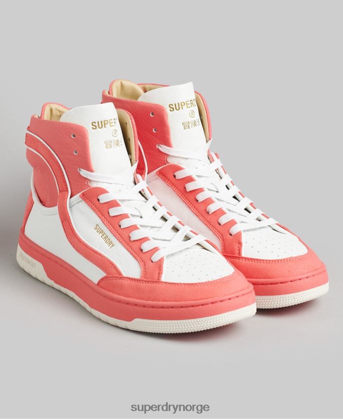Superdry korall sko 86P46D6759 vintage veganske kurv høye joggesko kvinner
