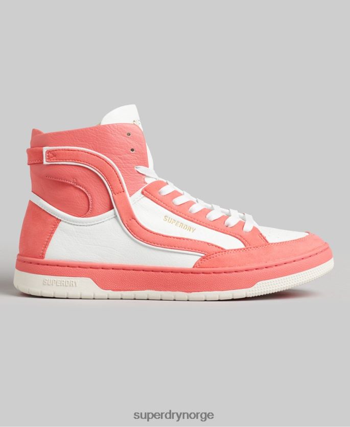 Superdry korall sko 86P46D6759 vintage veganske kurv høye joggesko kvinner