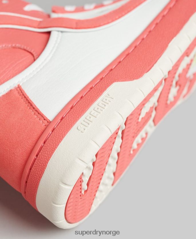 Superdry korall sko 86P46D6759 vintage veganske kurv høye joggesko kvinner