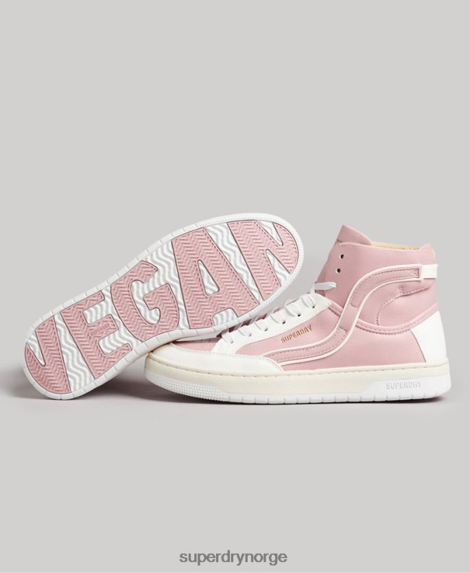 Superdry rosa sko 86P46D6673 vintage veganske kurv høye joggesko kvinner