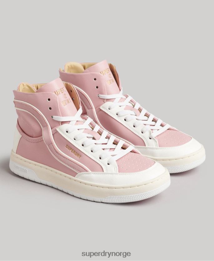 Superdry rosa sko 86P46D6673 vintage veganske kurv høye joggesko kvinner