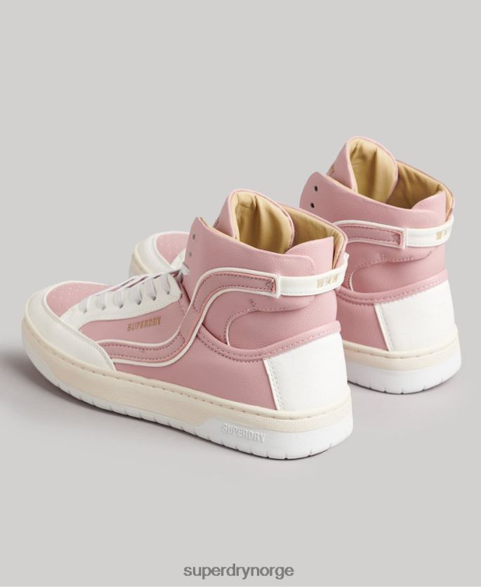 Superdry rosa sko 86P46D6673 vintage veganske kurv høye joggesko kvinner