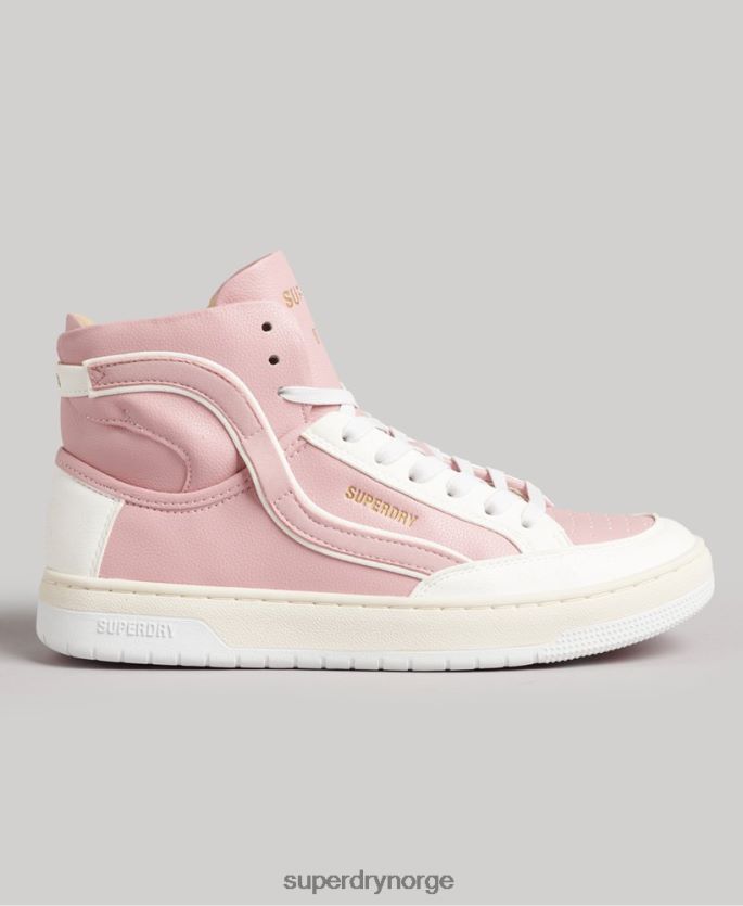 Superdry rosa sko 86P46D6673 vintage veganske kurv høye joggesko kvinner