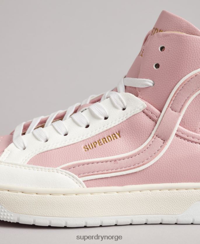 Superdry rosa sko 86P46D6673 vintage veganske kurv høye joggesko kvinner