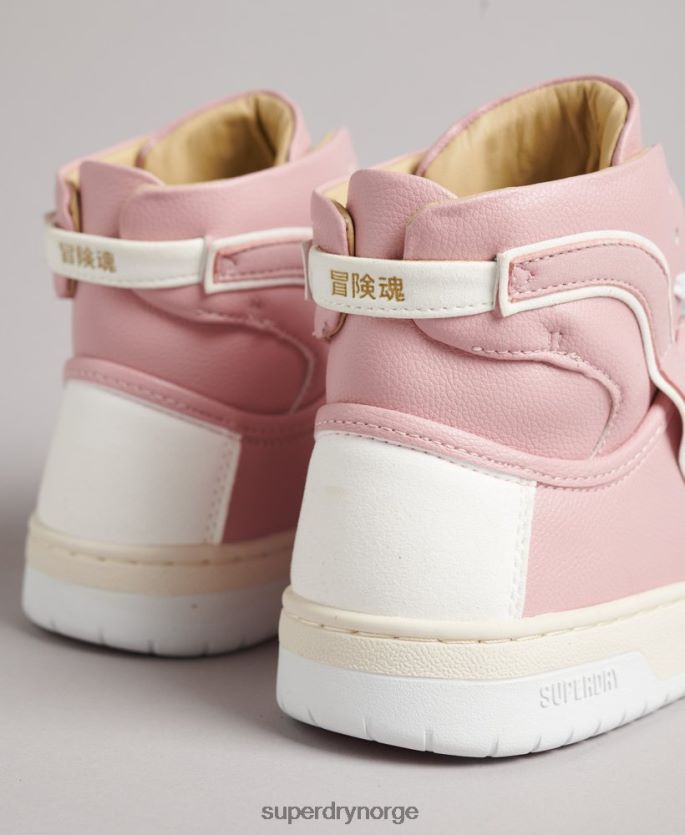 Superdry rosa sko 86P46D6673 vintage veganske kurv høye joggesko kvinner