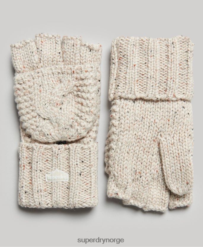 Superdry beige tilbehør 86P46D4267 kabelstrikkede hansker kvinner