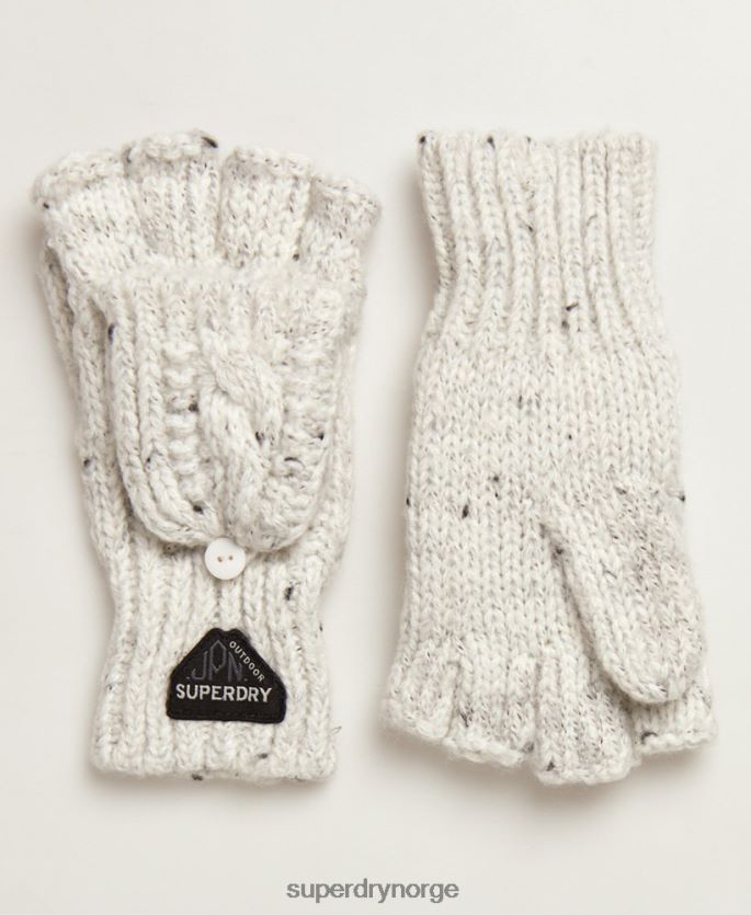 Superdry hvit tilbehør 86P46D4344 Gracie kabelhansker kvinner