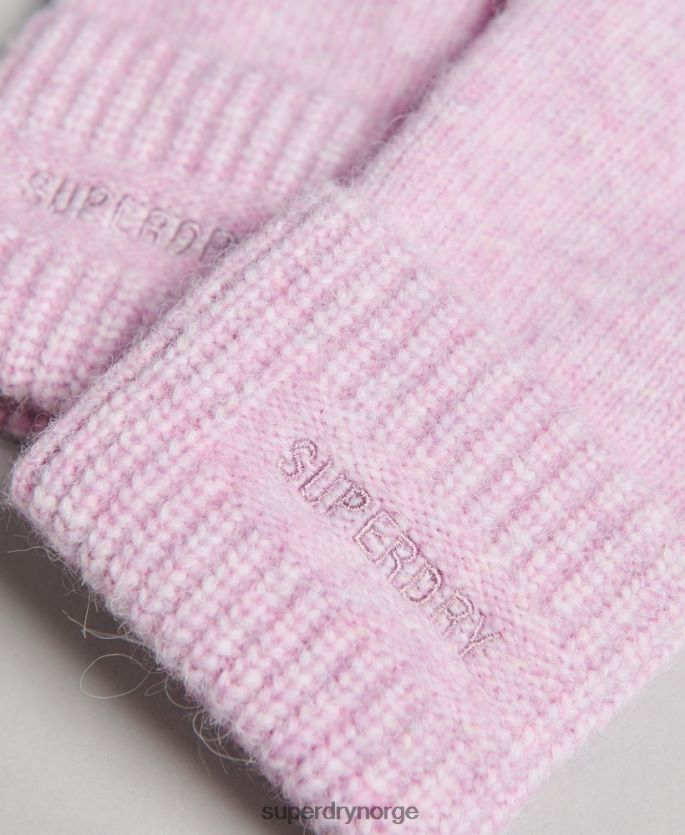 Superdry rosa tilbehør 86P46D4270 essensielle ribbede hansker kvinner