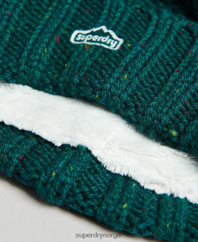 Superdry grønn tilbehør 86P46D4260 kabelstrikket bobble beanie kvinner