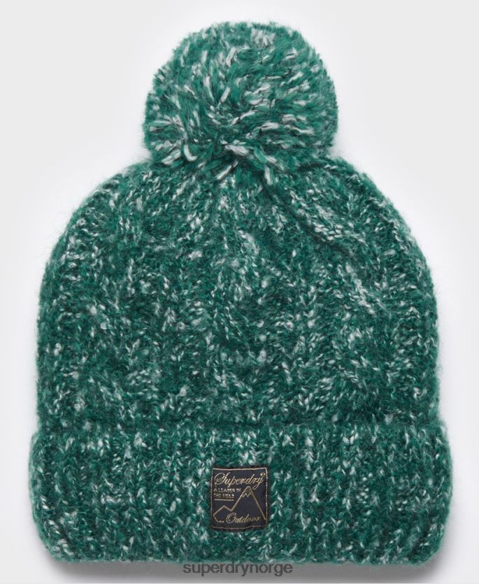 Superdry grønn tilbehør 86P46D4312 tweed kabel lue kvinner