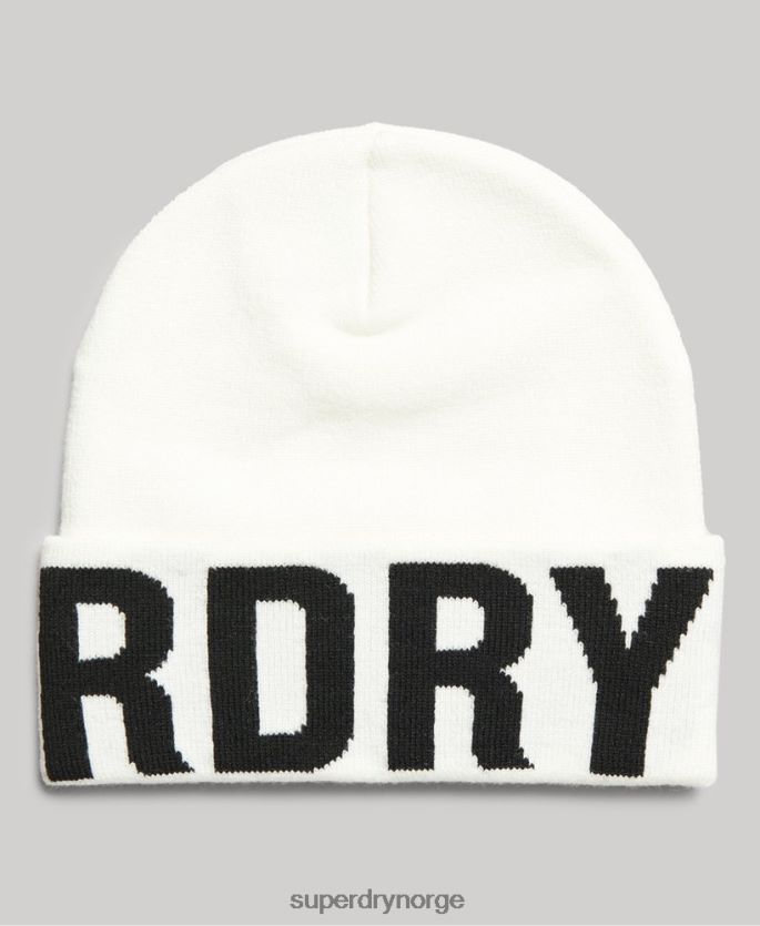 Superdry hvit tilbehør 86P46D1690 fjell strikket lue kvinner