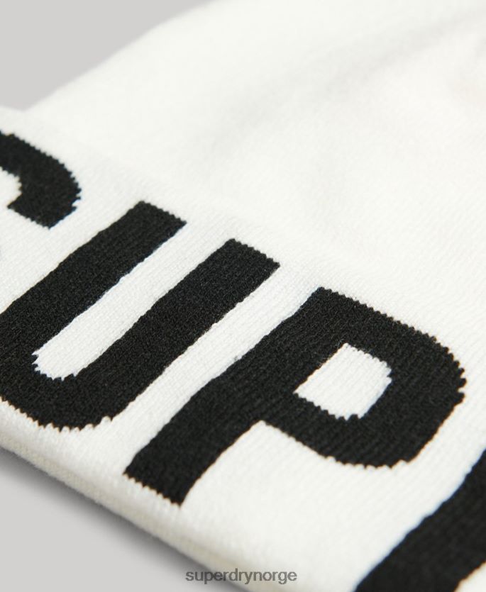 Superdry hvit tilbehør 86P46D1690 fjell strikket lue kvinner