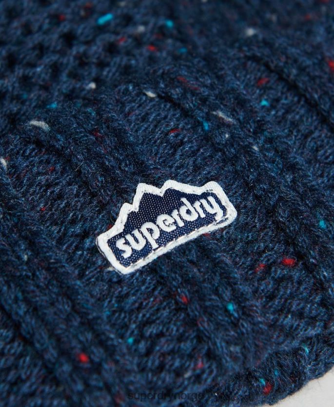 Superdry marinen tilbehør 86P46D4257 kabelstrikket bobble beanie kvinner