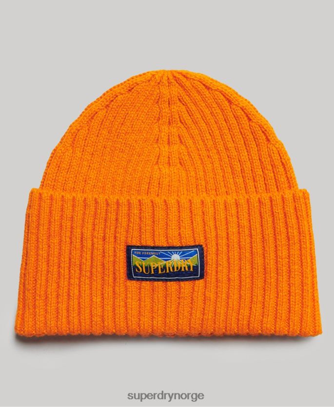 Superdry oransje tilbehør 86P46D4245 ullblanding radar beanie kvinner