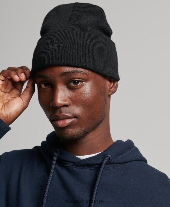 Superdry svart tilbehør 86P46D1685 viktig logo lue kvinner