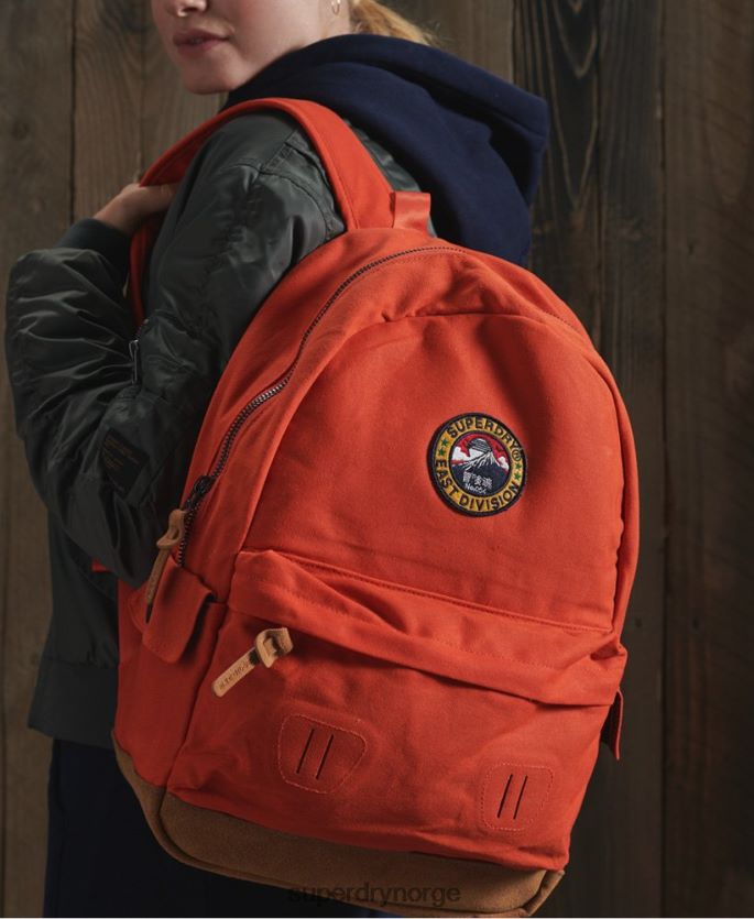 Superdry oransje tilbehør 86P46D6667 montana ryggsekk i vokset canvas kvinner