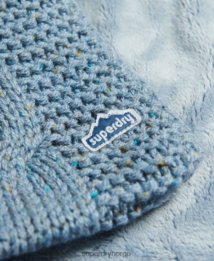 Superdry lyse blå tilbehør 86P46D4253 kabelstrikket skjerf kvinner