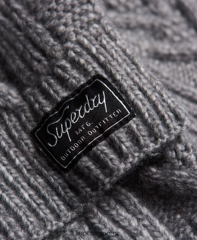 Superdry lysegrå tilbehør 86P46D4306 kabel lux skjerf kvinner