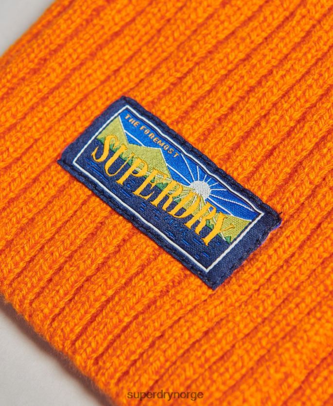 Superdry oransje tilbehør 86P46D4247 radarskjerf i ullblanding kvinner