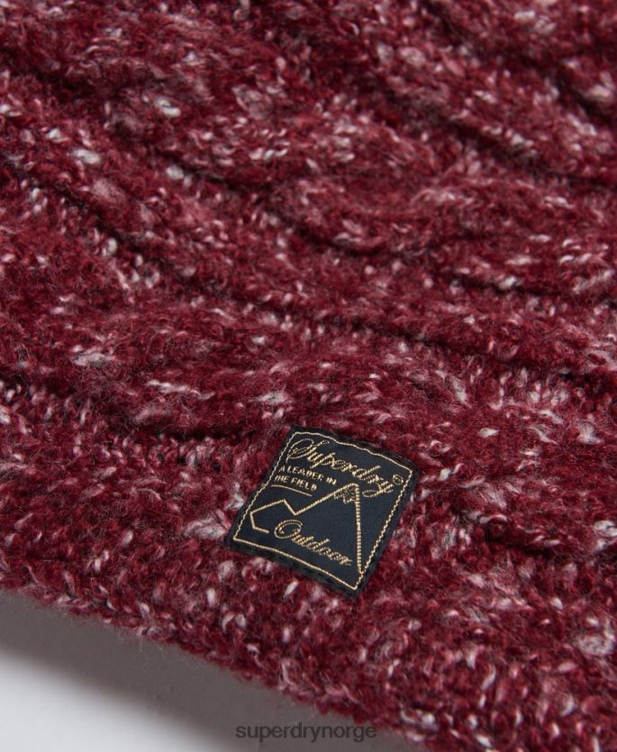 Superdry rød tilbehør 86P46D4314 tweed kabel snood kvinner