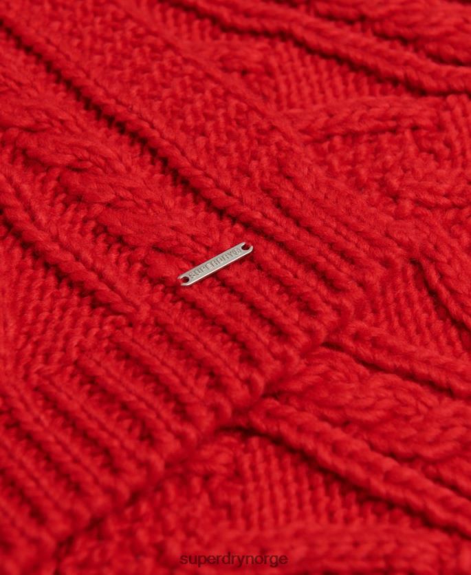Superdry rød tilbehør 86P46D4323 lannah kabel skjerf kvinner