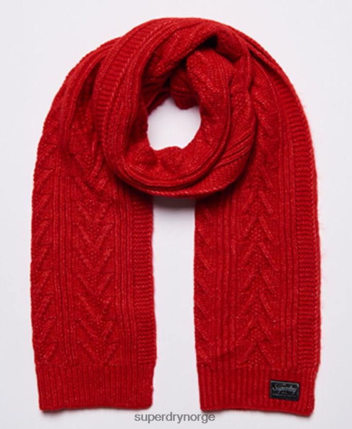 Superdry rød tilbehør 86P46D6618 kabel lux skjerf kvinner