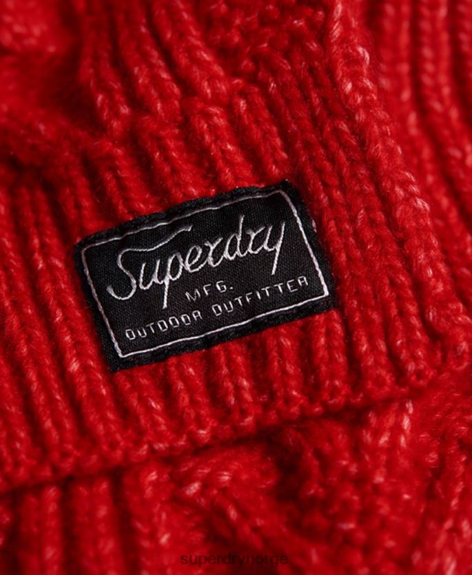 Superdry rød tilbehør 86P46D6618 kabel lux skjerf kvinner