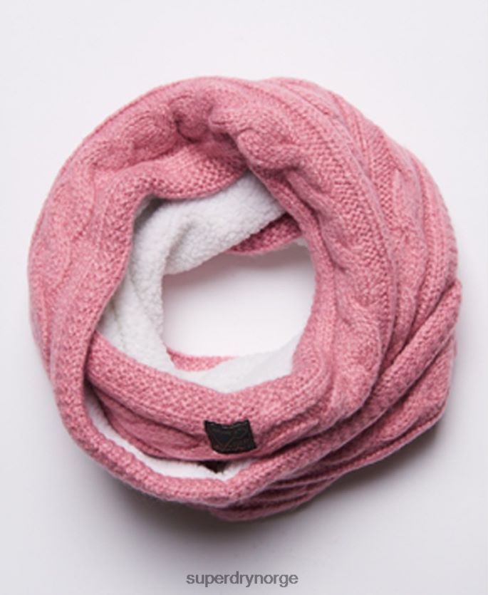 Superdry rosa tilbehør 86P46D4308 tweed kabel snood kvinner