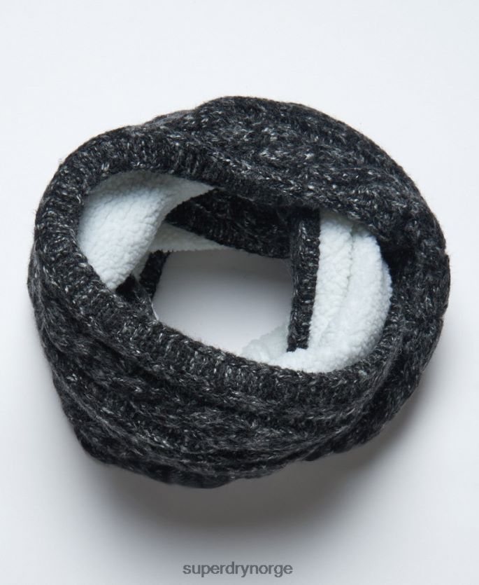 Superdry svart tilbehør 86P46D4299 tweed kabel snood kvinner