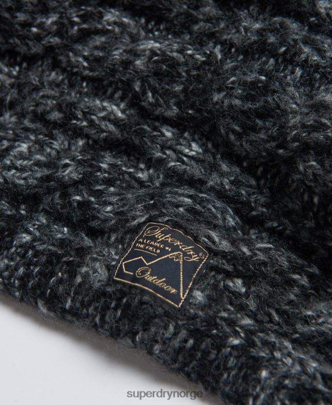 Superdry svart tilbehør 86P46D4299 tweed kabel snood kvinner