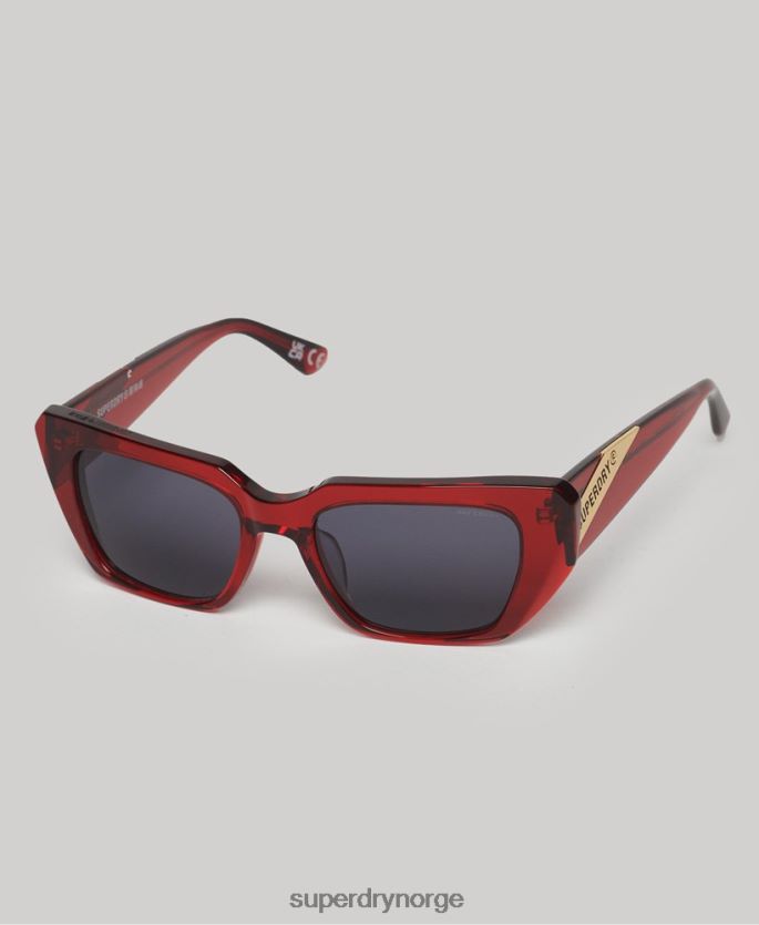 Superdry rød tilbehør 86P46D2086 sdr 90-talls kantede solbriller kvinner