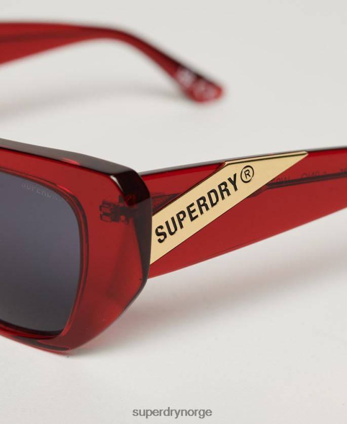 Superdry rød tilbehør 86P46D2086 sdr 90-talls kantede solbriller kvinner