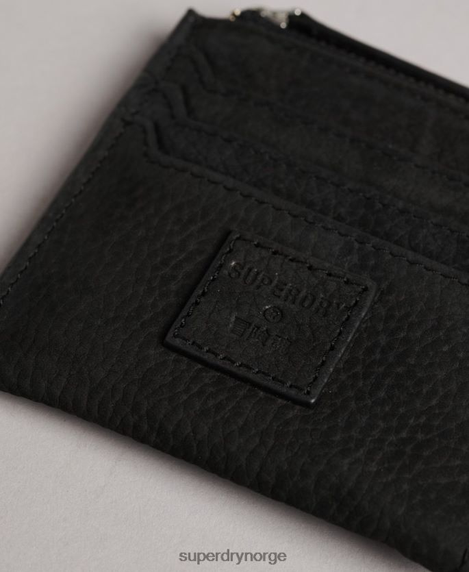 Superdry svart tilbehør 86P46D4315 glidelås i skinn rundt myntpung kvinner