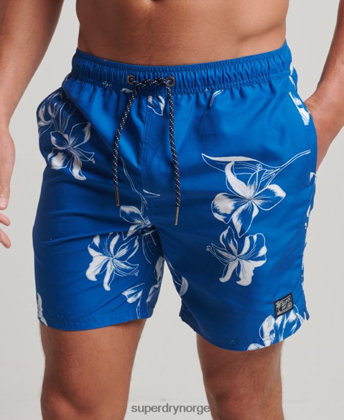 Superdry blå klær 86P46D390 Hawaiian resirkulert badeshorts menn
