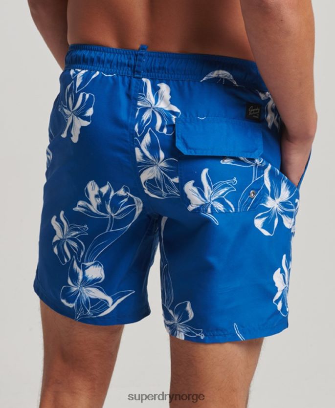 Superdry blå klær 86P46D390 Hawaiian resirkulert badeshorts menn