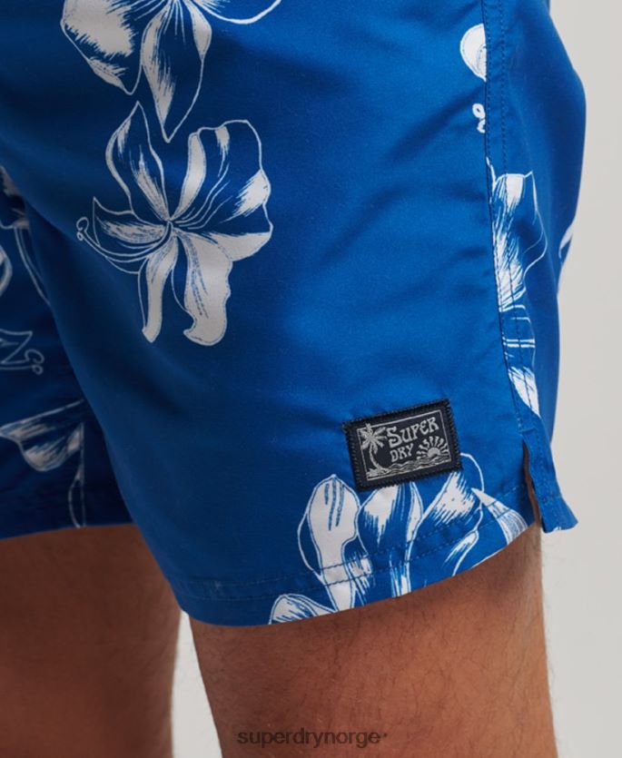 Superdry blå klær 86P46D390 Hawaiian resirkulert badeshorts menn