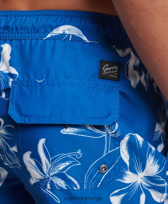 Superdry blå klær 86P46D390 Hawaiian resirkulert badeshorts menn