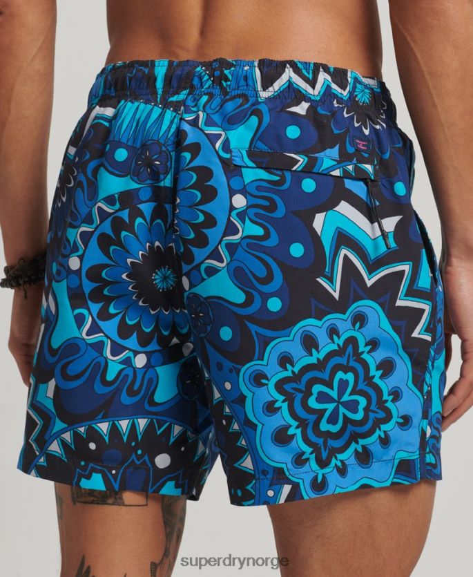 Superdry blå klær 86P46D407 resirkulerte badeshorts menn
