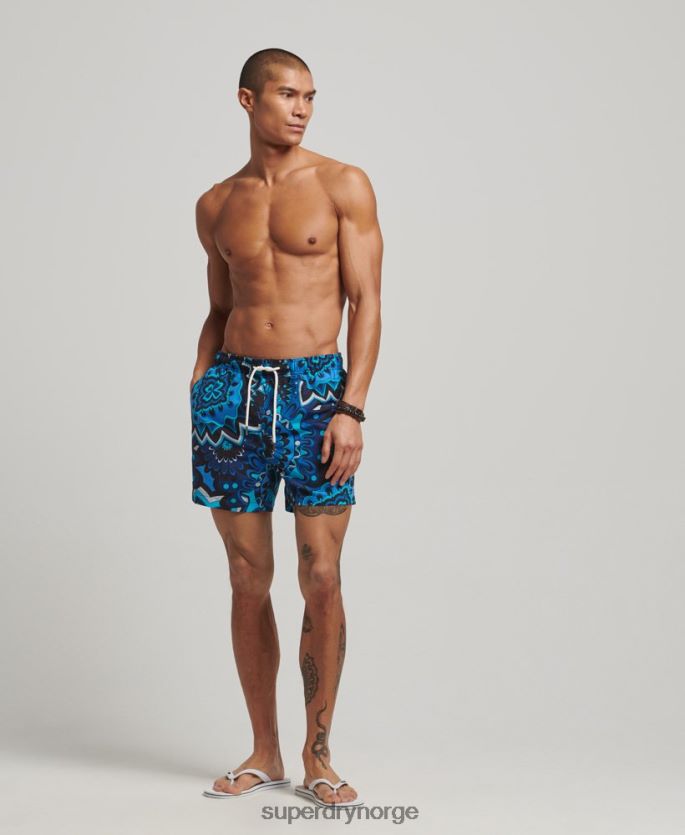 Superdry blå klær 86P46D407 resirkulerte badeshorts menn