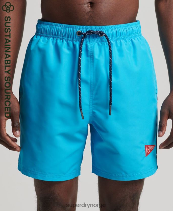 Superdry blå klær 86P46D419 vintage varsity resirkulerte badeshorts menn