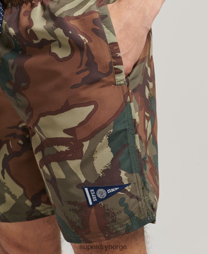 Superdry grønn klær 86P46D437 vintage varsity resirkulerte badeshorts menn