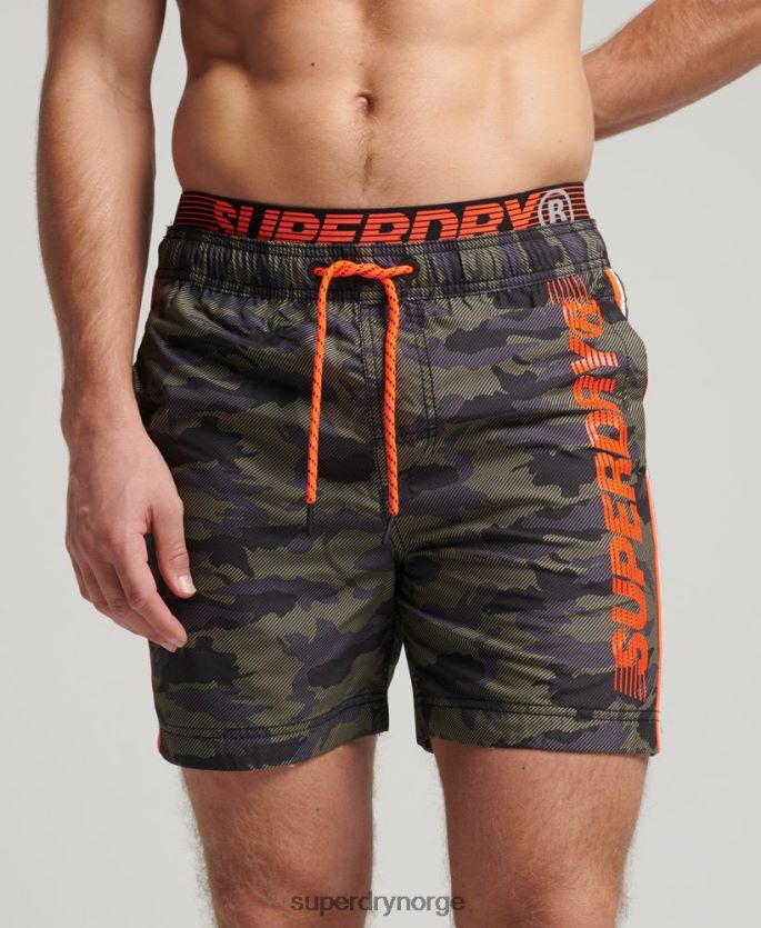 Superdry grønn klær 86P46D447 statlige volley badeshorts menn