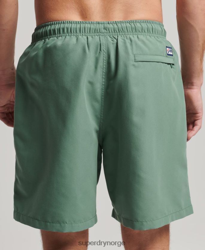 Superdry grønn klær 86P46D56 19 tommers resirkulerte badeshorts med applikasjoner menn