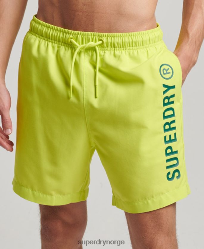 Superdry gul klær 86P46D424 core sport 17 tommers resirkulerte badeshorts menn