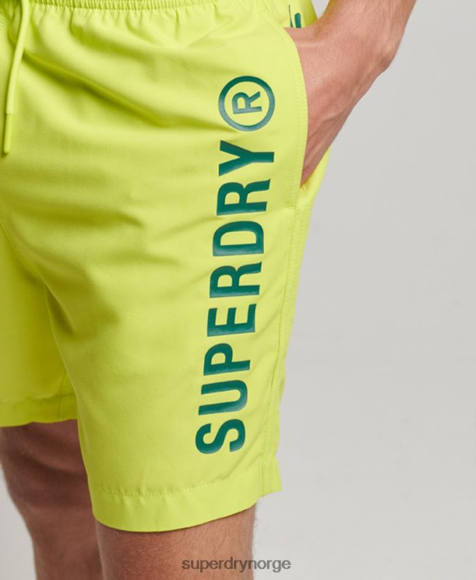 Superdry gul klær 86P46D424 core sport 17 tommers resirkulerte badeshorts menn