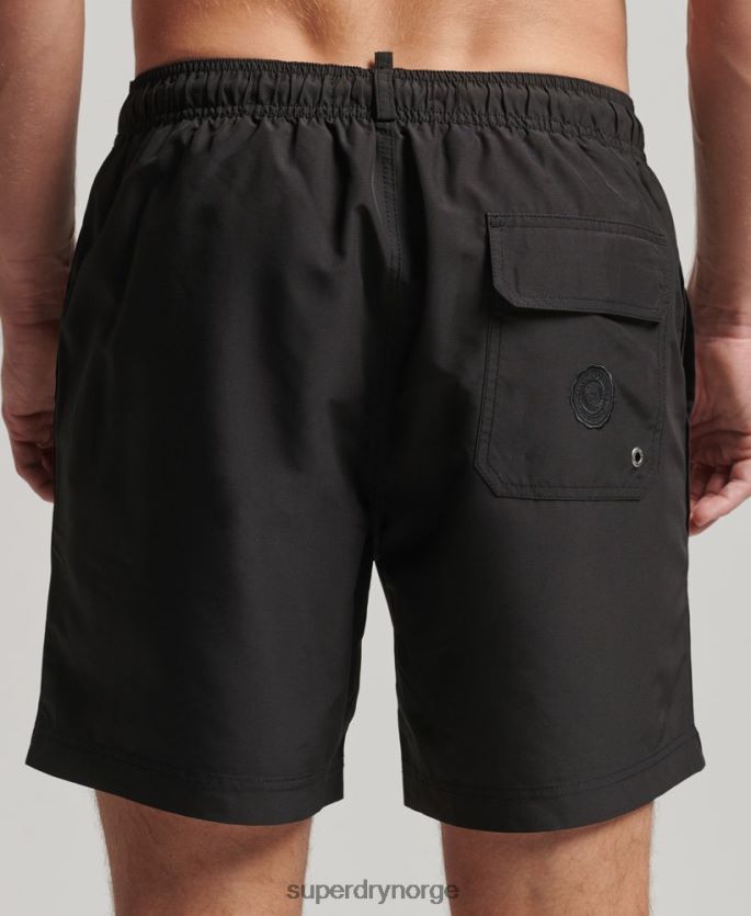 Superdry mørk grå klær 86P46D397 polo resirkulerte badeshorts menn